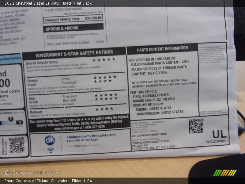 Black / Jet Black 2021 Chevrolet Blazer LT AWD