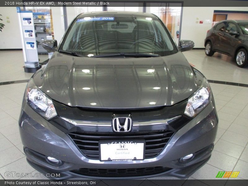 Modern Steel Metallic / Black 2018 Honda HR-V EX AWD