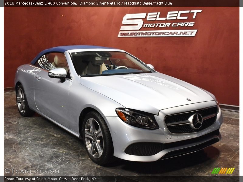 Diamond Silver Metallic / Macchiato Beige/Yacht Blue 2018 Mercedes-Benz E 400 Convertible