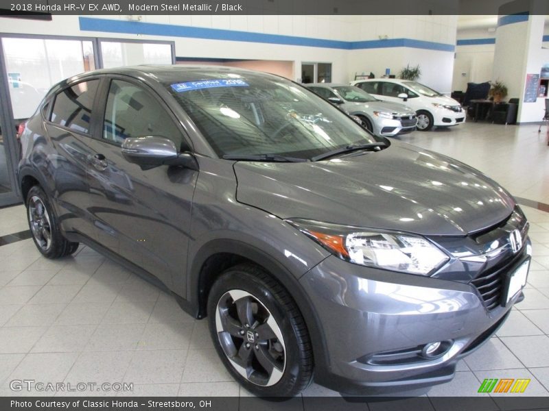 Modern Steel Metallic / Black 2018 Honda HR-V EX AWD