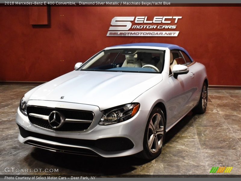 Diamond Silver Metallic / Macchiato Beige/Yacht Blue 2018 Mercedes-Benz E 400 Convertible