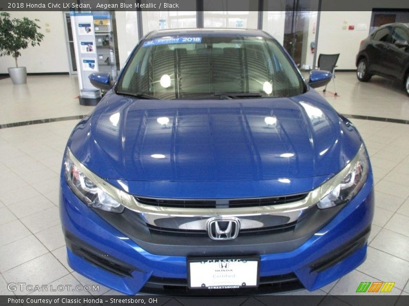 Aegean Blue Metallic / Black 2018 Honda Civic LX Sedan