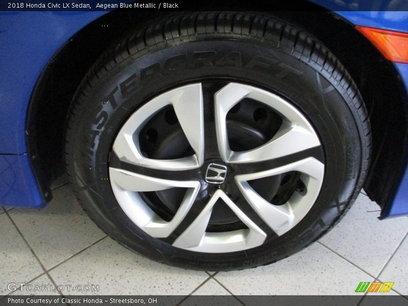 Aegean Blue Metallic / Black 2018 Honda Civic LX Sedan