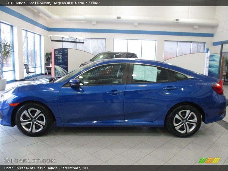 Aegean Blue Metallic / Black 2018 Honda Civic LX Sedan