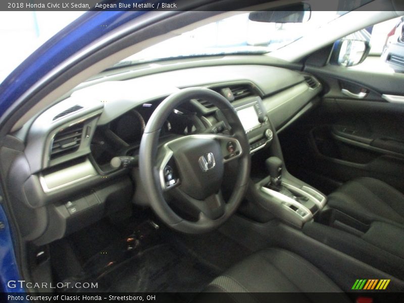 Aegean Blue Metallic / Black 2018 Honda Civic LX Sedan