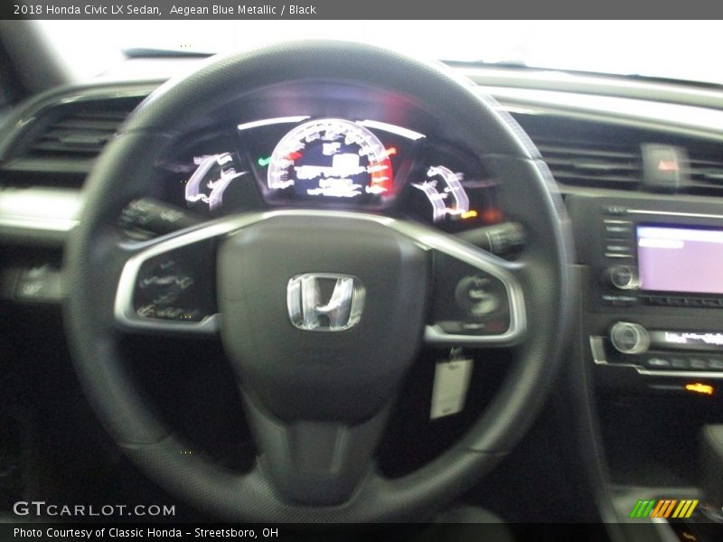 Aegean Blue Metallic / Black 2018 Honda Civic LX Sedan