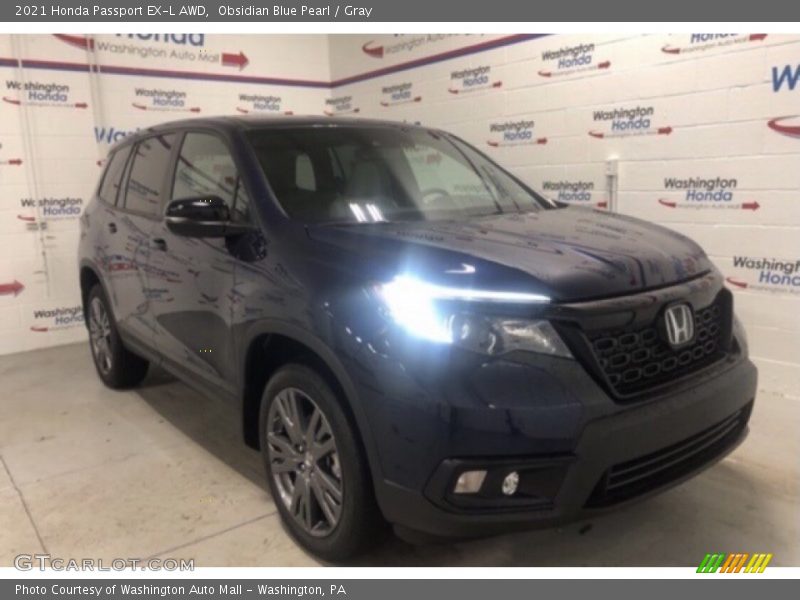 Obsidian Blue Pearl / Gray 2021 Honda Passport EX-L AWD
