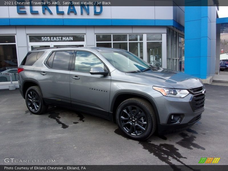 Satin Steel Metallic / Jet Black 2021 Chevrolet Traverse RS AWD