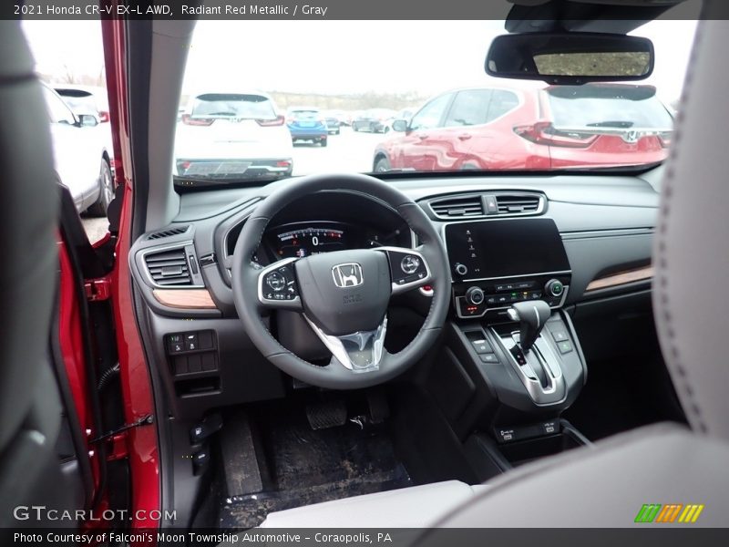 Radiant Red Metallic / Gray 2021 Honda CR-V EX-L AWD