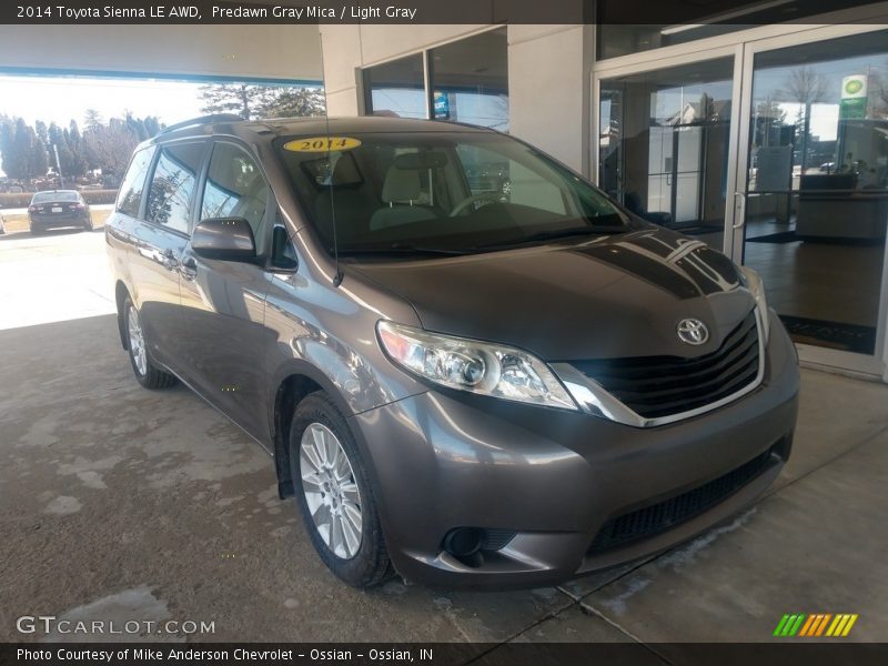 Predawn Gray Mica / Light Gray 2014 Toyota Sienna LE AWD