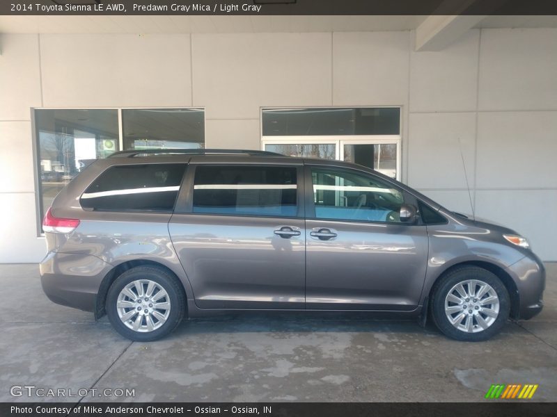 Predawn Gray Mica / Light Gray 2014 Toyota Sienna LE AWD