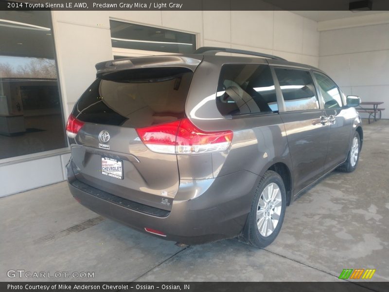 Predawn Gray Mica / Light Gray 2014 Toyota Sienna LE AWD