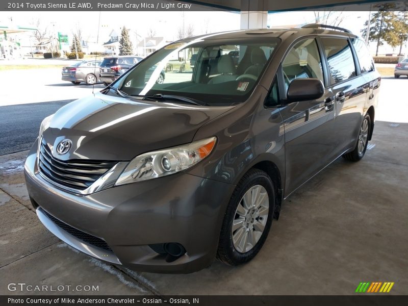 Predawn Gray Mica / Light Gray 2014 Toyota Sienna LE AWD