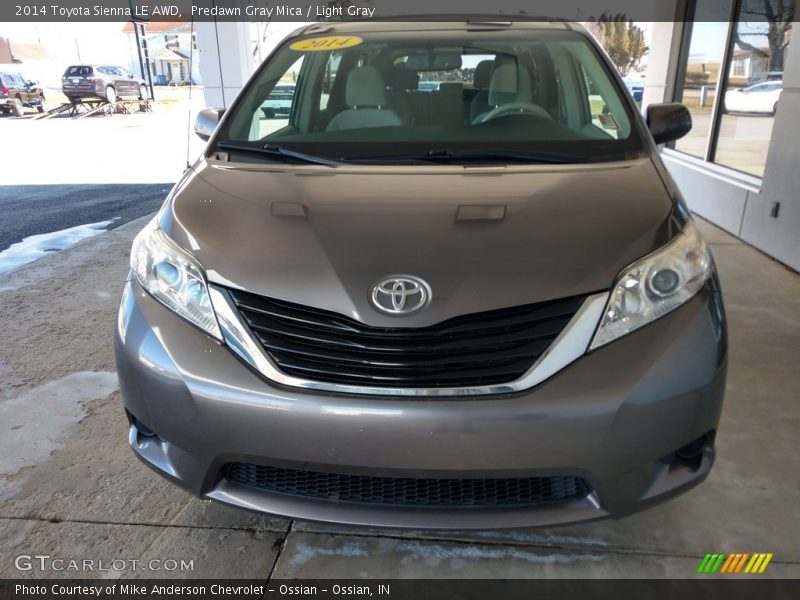 Predawn Gray Mica / Light Gray 2014 Toyota Sienna LE AWD