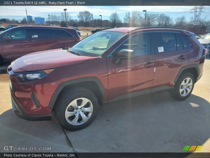 Ruby Flare Pearl / Black 2021 Toyota RAV4 LE AWD