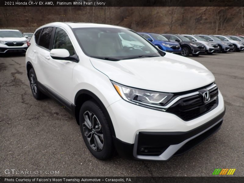 Platinum White Pearl / Ivory 2021 Honda CR-V EX AWD