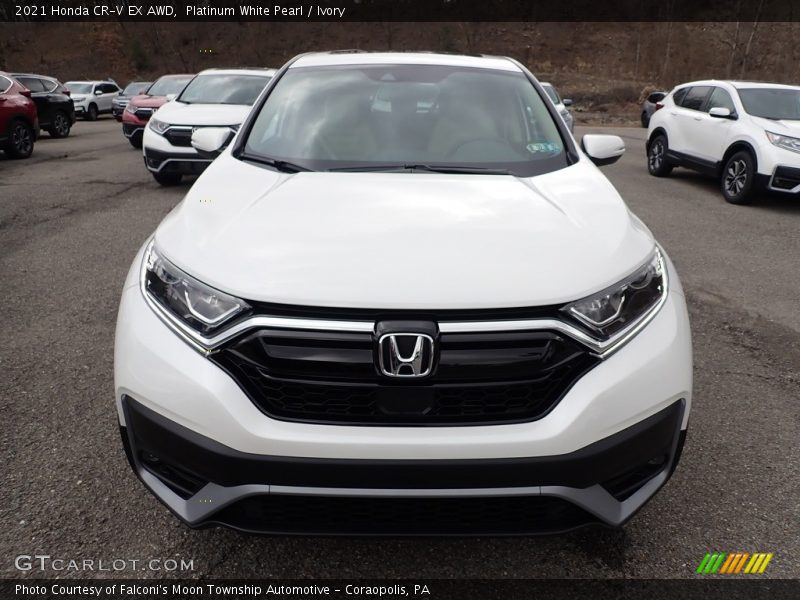 Platinum White Pearl / Ivory 2021 Honda CR-V EX AWD