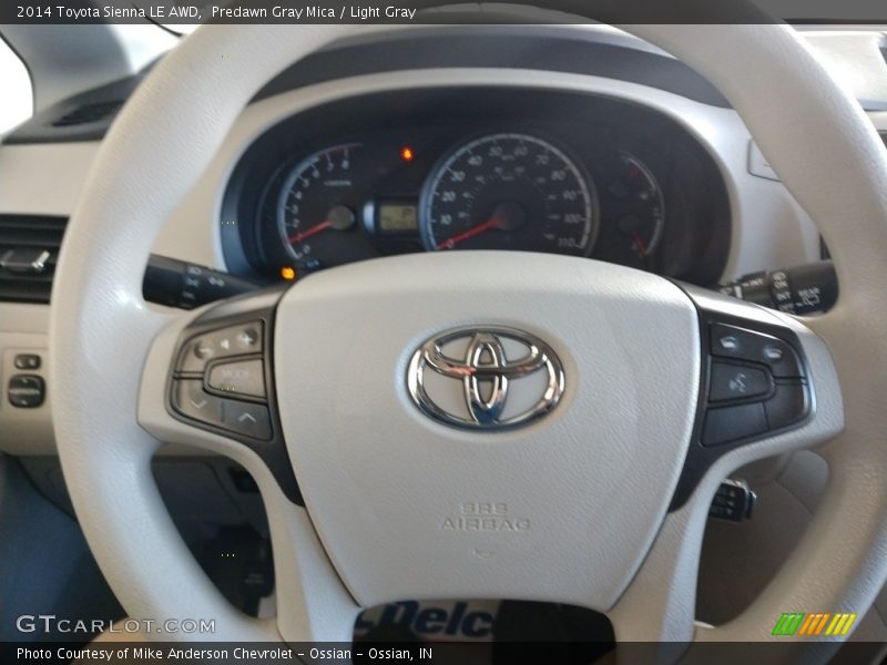 Predawn Gray Mica / Light Gray 2014 Toyota Sienna LE AWD