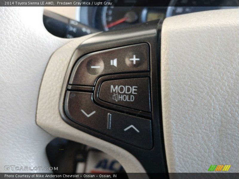 Predawn Gray Mica / Light Gray 2014 Toyota Sienna LE AWD