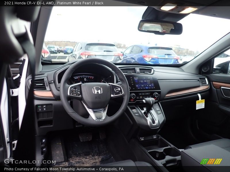 Platinum White Pearl / Black 2021 Honda CR-V EX-L AWD