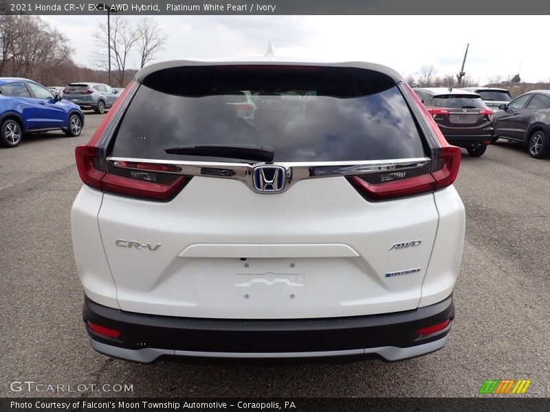 Platinum White Pearl / Ivory 2021 Honda CR-V EX-L AWD Hybrid
