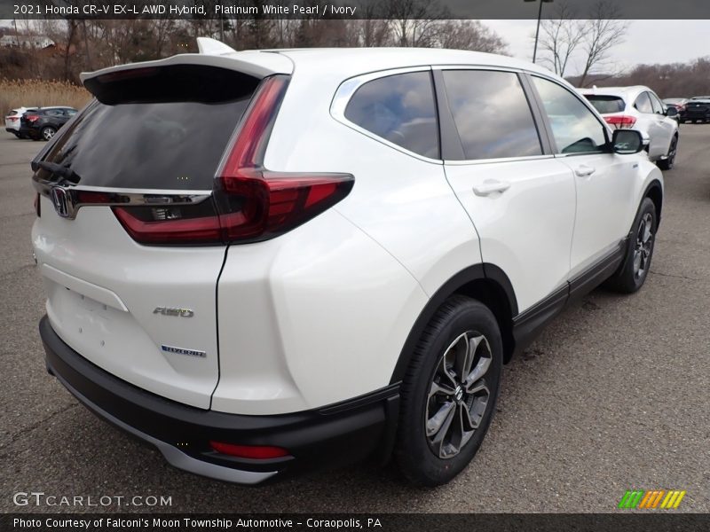Platinum White Pearl / Ivory 2021 Honda CR-V EX-L AWD Hybrid