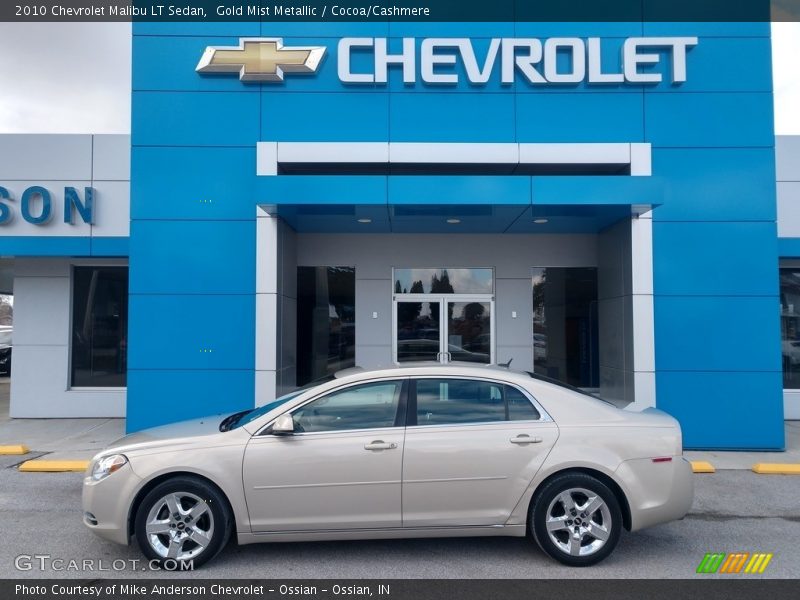 Gold Mist Metallic / Cocoa/Cashmere 2010 Chevrolet Malibu LT Sedan