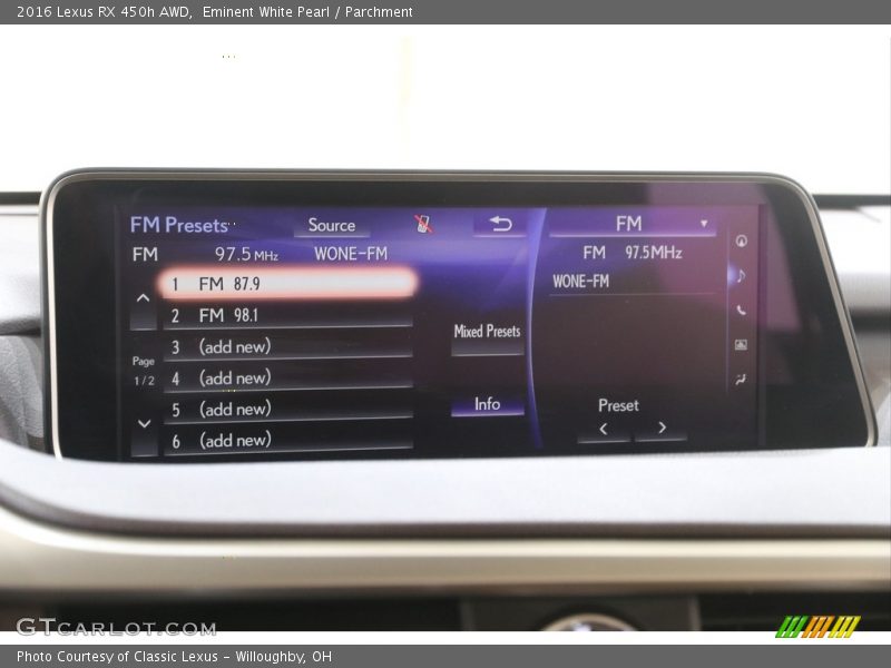 Audio System of 2016 RX 450h AWD