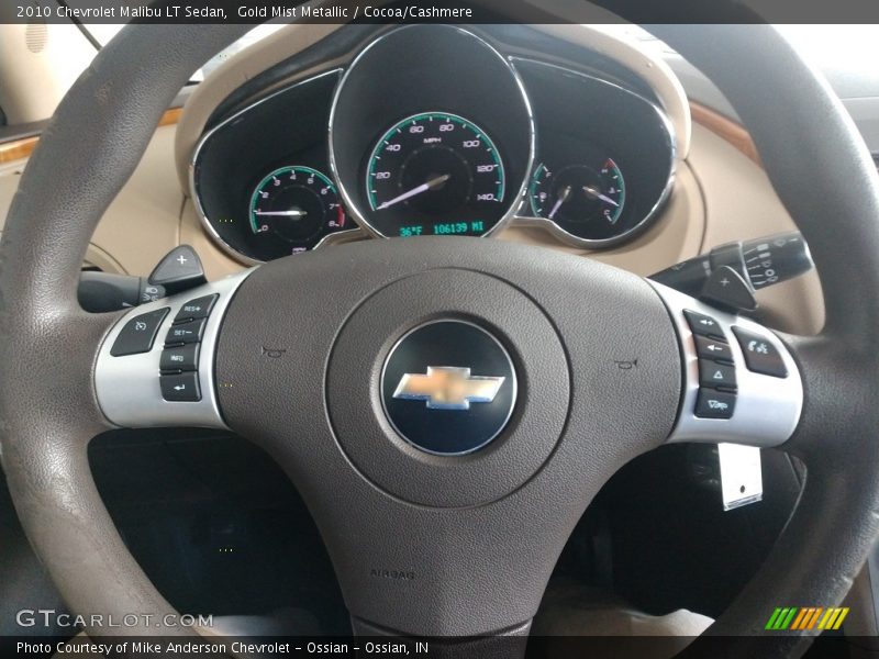 Gold Mist Metallic / Cocoa/Cashmere 2010 Chevrolet Malibu LT Sedan