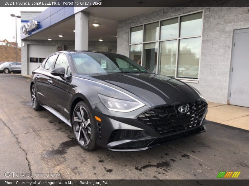 Portofino Gray / Black 2021 Hyundai Sonata SEL Plus