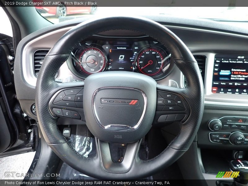 Pitch Black / Black 2019 Dodge Charger SXT AWD