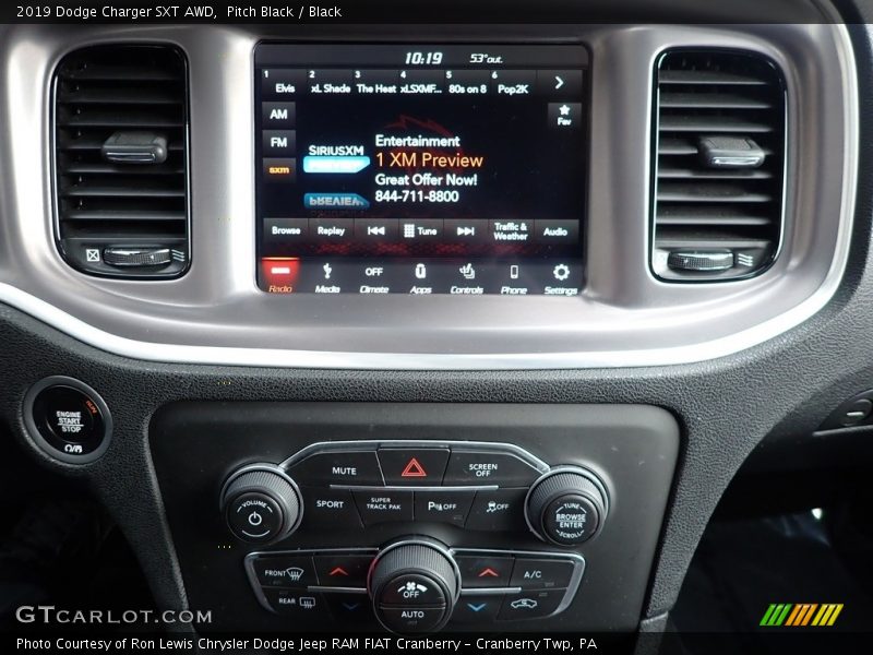 Pitch Black / Black 2019 Dodge Charger SXT AWD