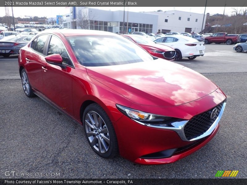 Soul Red Crystal Metallic / Black 2021 Mazda Mazda3 Select Sedan AWD