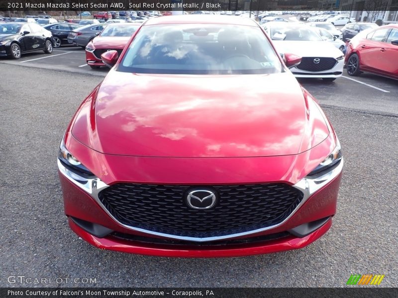 Soul Red Crystal Metallic / Black 2021 Mazda Mazda3 Select Sedan AWD