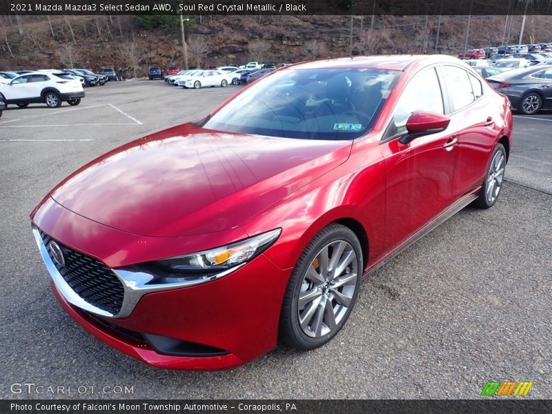 Soul Red Crystal Metallic / Black 2021 Mazda Mazda3 Select Sedan AWD