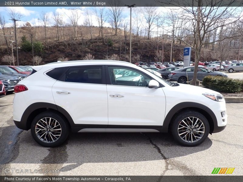 Winter White / Beige 2021 Hyundai Tucson Limited AWD