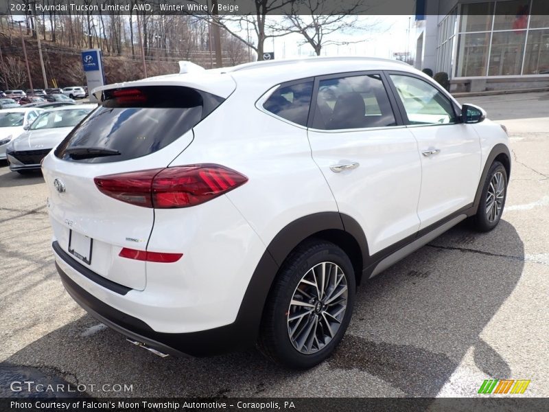 Winter White / Beige 2021 Hyundai Tucson Limited AWD
