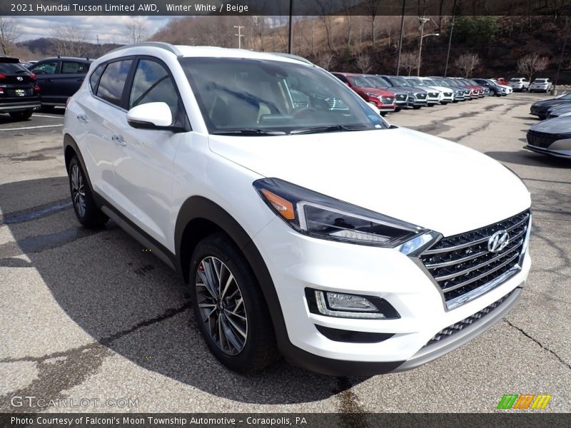 Winter White / Beige 2021 Hyundai Tucson Limited AWD