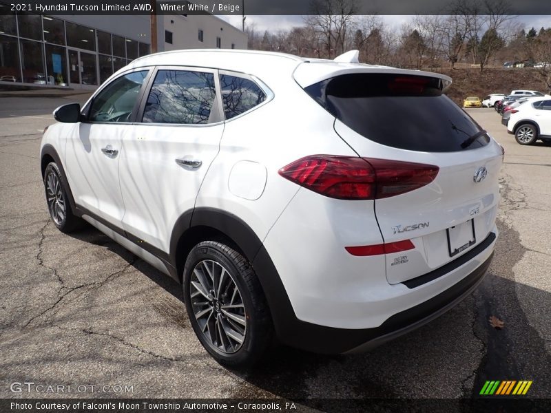 Winter White / Beige 2021 Hyundai Tucson Limited AWD