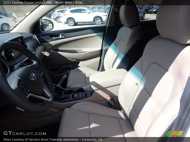 Winter White / Beige 2021 Hyundai Tucson Limited AWD