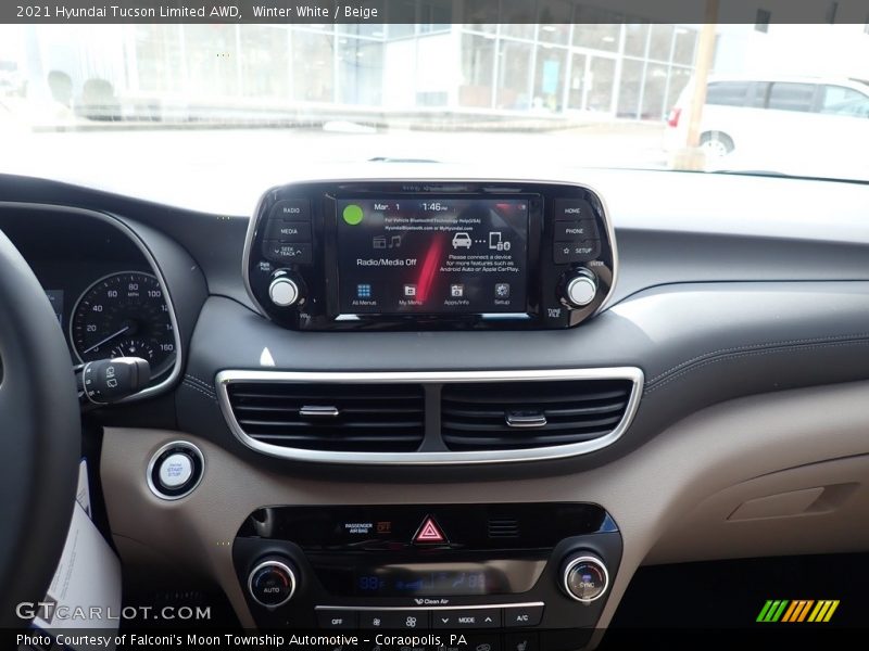 Winter White / Beige 2021 Hyundai Tucson Limited AWD