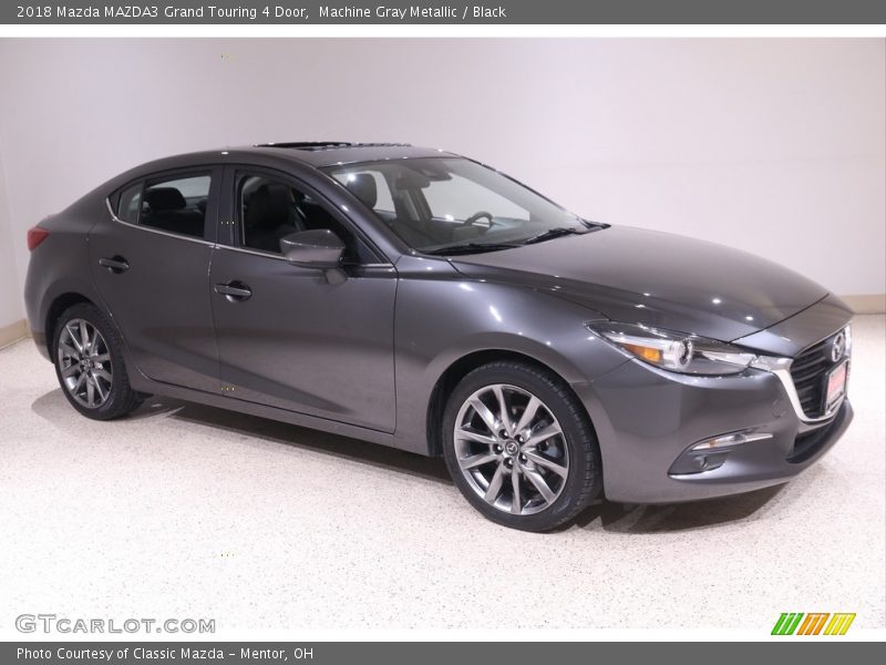 Machine Gray Metallic / Black 2018 Mazda MAZDA3 Grand Touring 4 Door