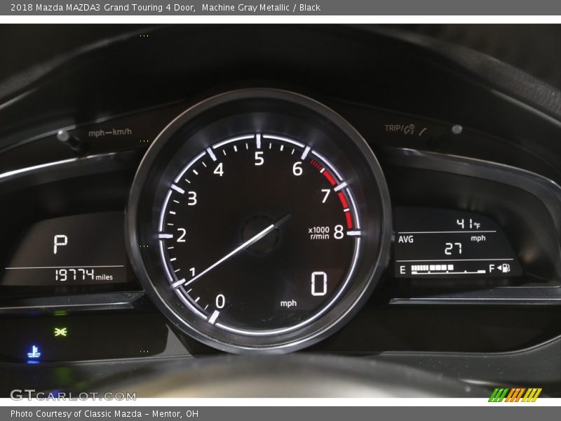 Machine Gray Metallic / Black 2018 Mazda MAZDA3 Grand Touring 4 Door