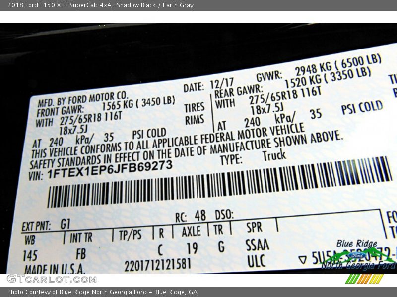 Shadow Black / Earth Gray 2018 Ford F150 XLT SuperCab 4x4