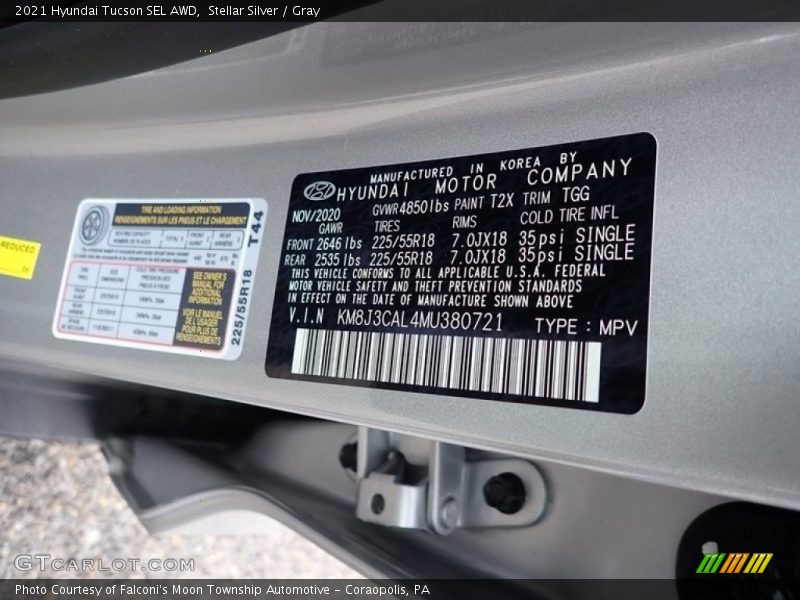 Stellar Silver / Gray 2021 Hyundai Tucson SEL AWD