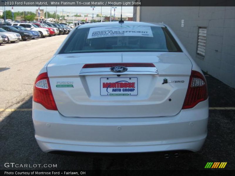 White Platinum Tri-coat Metallic / Medium Light Stone 2010 Ford Fusion Hybrid