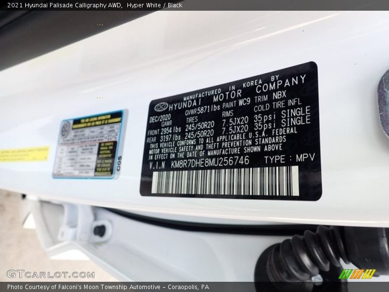 Hyper White / Black 2021 Hyundai Palisade Calligraphy AWD