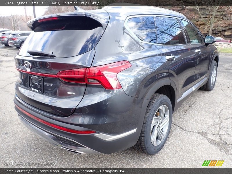 Portofino Gray / Gray 2021 Hyundai Santa Fe SEL AWD