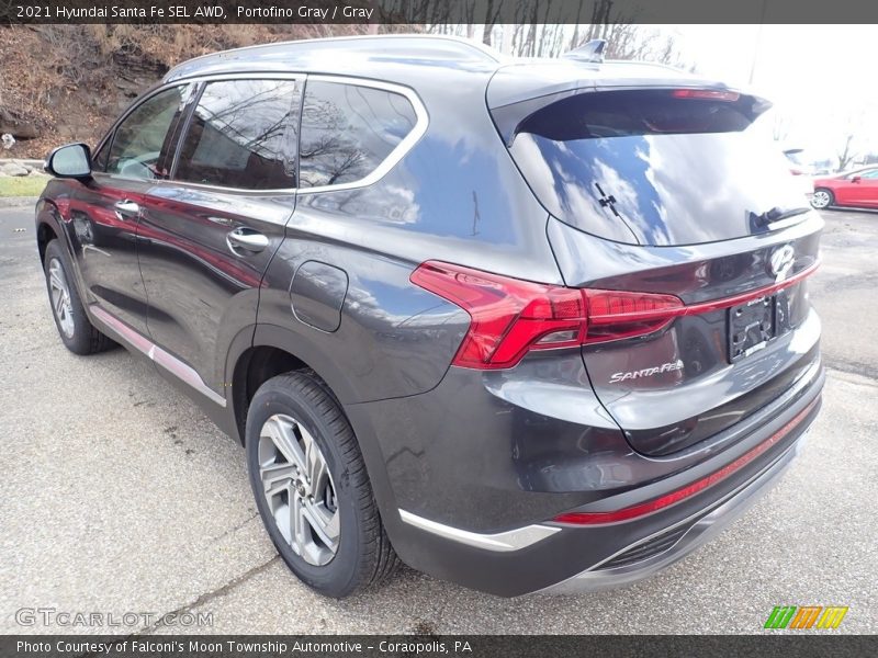 Portofino Gray / Gray 2021 Hyundai Santa Fe SEL AWD
