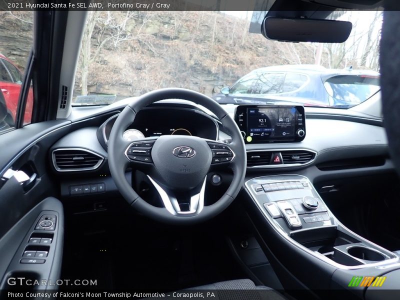 Portofino Gray / Gray 2021 Hyundai Santa Fe SEL AWD
